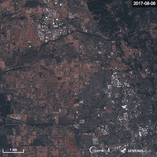 Timelapse of satellite imagery showing cloud cover and atmospheric changes over the same location